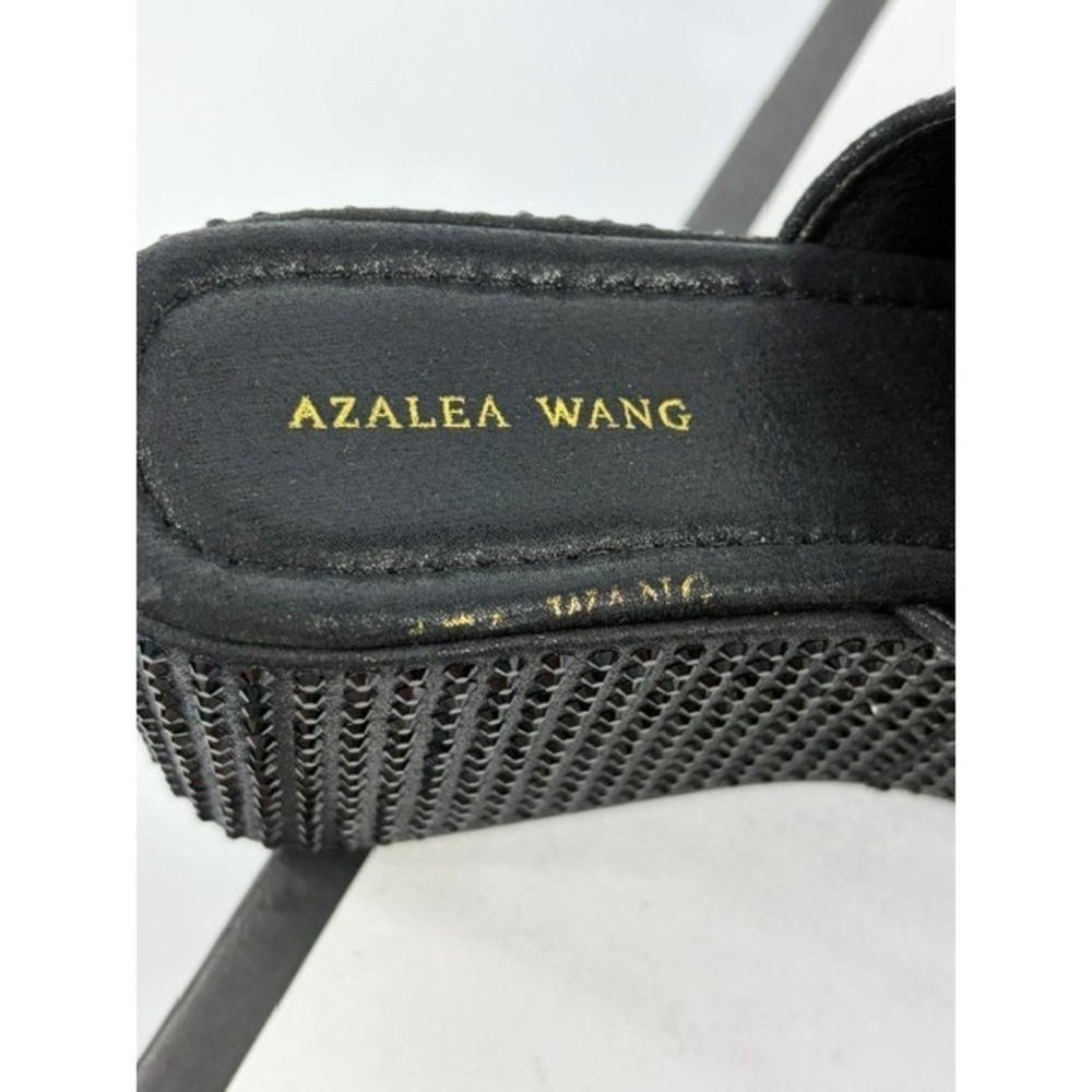 Azalea Wang Arachna Black Rhinestone Platform Wedge Slide Sandals Womens 8.5 - Picture 8 of 16